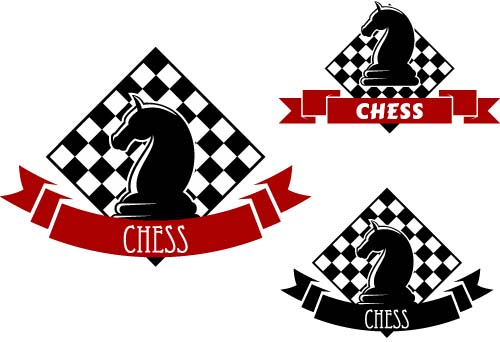 チェスのラベル赤と黒のスタイルベクトル06 黒 ラベル チェス スタイル   