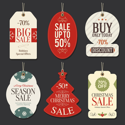 Weihnachten große Verkauf Vektor-Tags Weihnachten tags big sale   