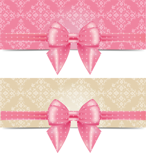 ピンクの弓ベクトルの装飾バナー 装飾 弓 ピンク バナー   
