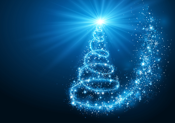 Traumweihnachtstraum mit blauem Weihnachts-Hintergrundvektor 02 Weihnachten Traum Blau Baum   