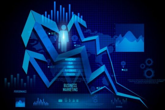 Diagramme graphique financier avec vecteur infographique 11 infographique Graphique financier diagramme   