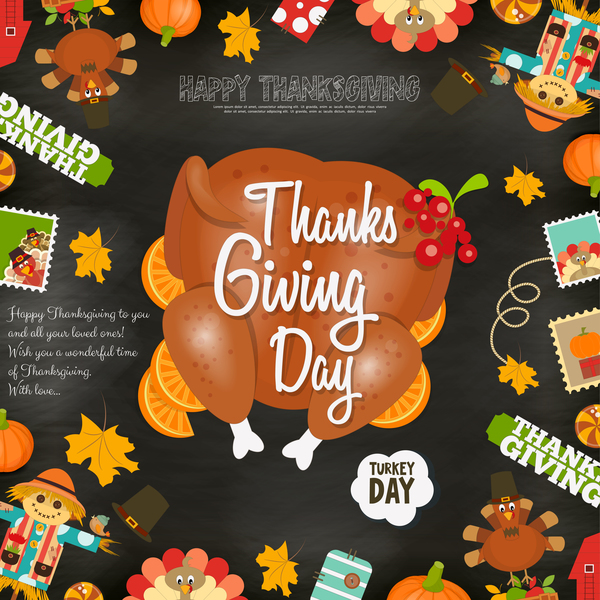 Happy Thanksgiving card mit Truthahn Vektor 03 Truthahn Karte happy Danksagung   