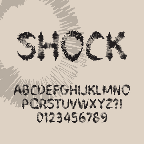 Alphabet à l’encre avec des chiffres dessinés à la main vecteur 03 dessiné à la main chiffres alphabet   