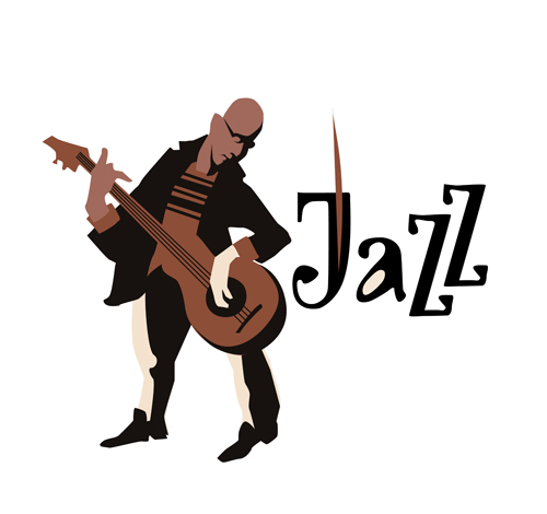 ジャズ音楽を使ったミュージシャンベクター素材06 ミュージシャン ジャズ   