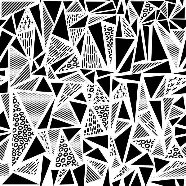 Retro seamless pattern blanc avec vecteur noir 01 sans soudure police rétro Noir modèle blanc   