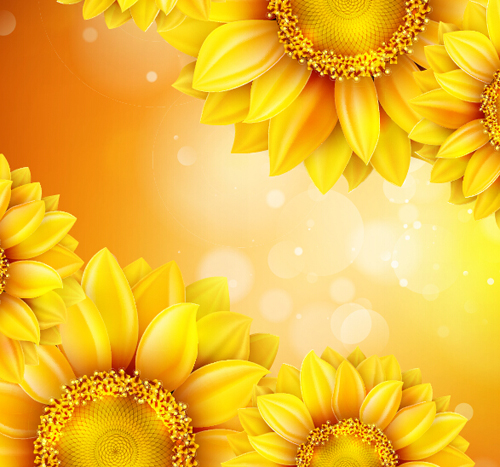 Sonnenblume mit bokeh Vektorhintergrund 14 Sonnenblume Hintergrund bokeh Blume   