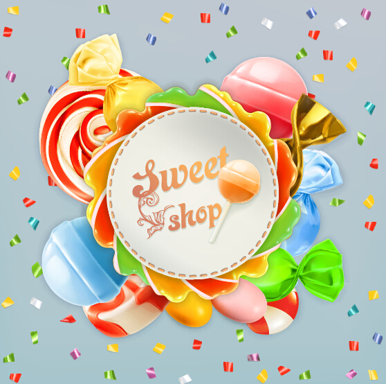 Süße Shop-Hintergrundvektoren 01 sweet shop Hintergrund   