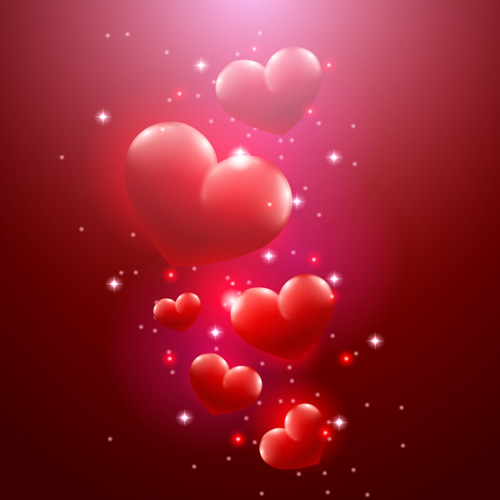 Valentinstag rote Herzen Hintergrund Kunst Vektor 01 Valentine tag rot Hintergründe Herz   