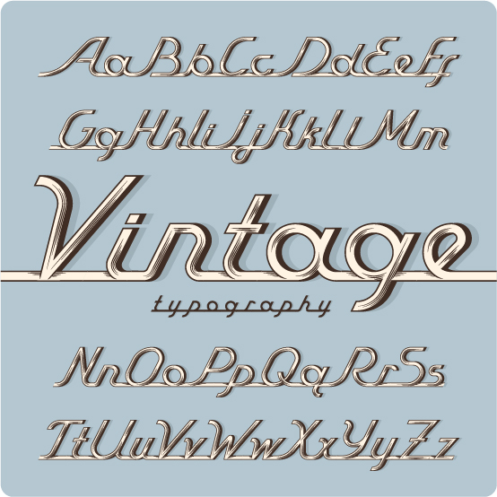 Vintage Auto-Schriftarten Vektor vintage fonts auto   