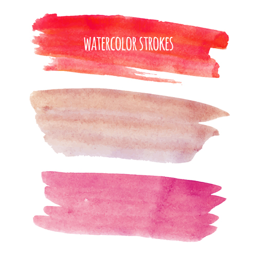 Pinceaux vectoriels aquarelle traits ensemble 05 strokes pinceaux aquarelle   