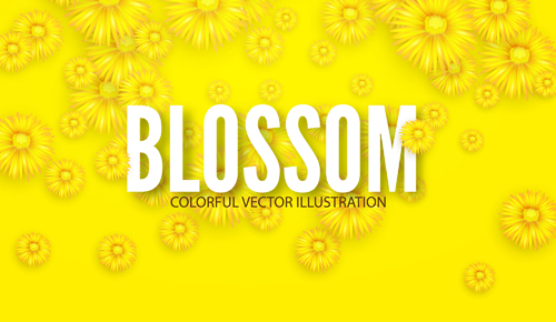 黄色の花 blosson 背景ベクトル04 黄色 花 背景 blosson   