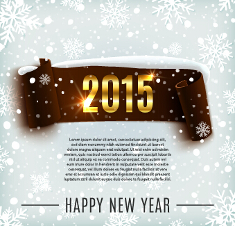 2015 Neujahrsbanner mit Schneeflockenmuster Vektorgrafik Schneeflocke Mustervektor Muster banner   