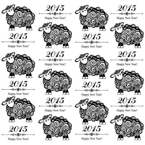 2015 Schafjahr Hintergrund kreative Vektor 01 Schafe Kreativ Jahr Hintergrund 2015   