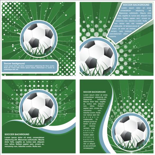 4種類のサッカー背景セットベクトル 背景 種類 サッカー   