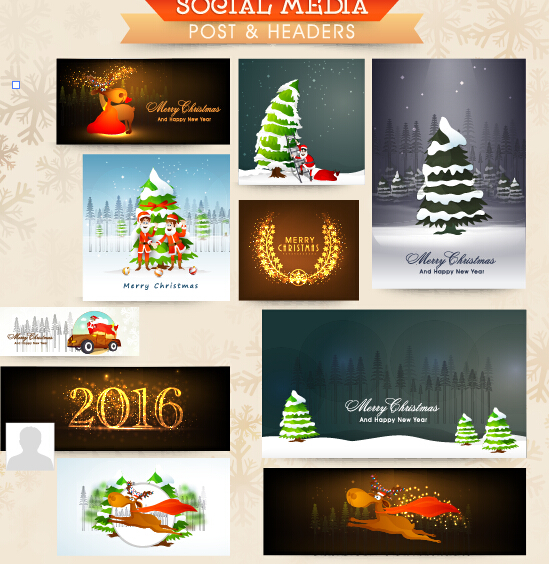 Banner mit Karten Weihnachts-Kit Vektor 03 Weihnachten Karten banner   