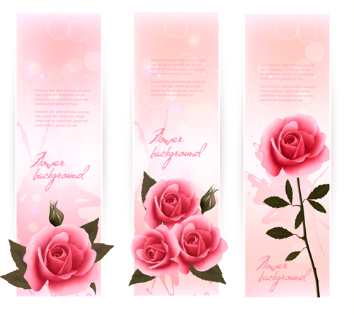 Beau vecteur de bannière verticale rose vertical rose Belle Bannière   