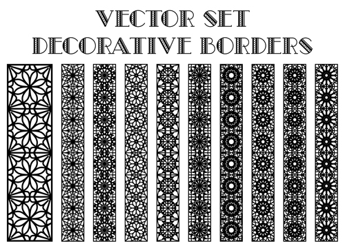 Matière noire décorative de vecteur de frontière Noir décoratif bordure décorative   