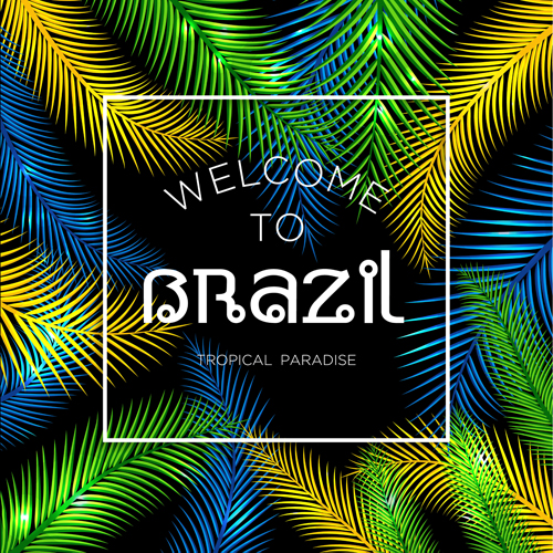 ブラジル熱帯の楽園の背景のベクトル02 背景 熱帯 楽園 ブラジル   
