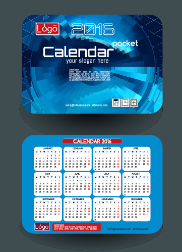 カレンダー2016ビジネスカードベクトル09 ビジネス カレンダー カード 2016   