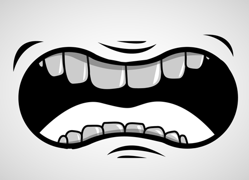 漫画の口と歯のベクトルセット08 漫画 歯 口   
