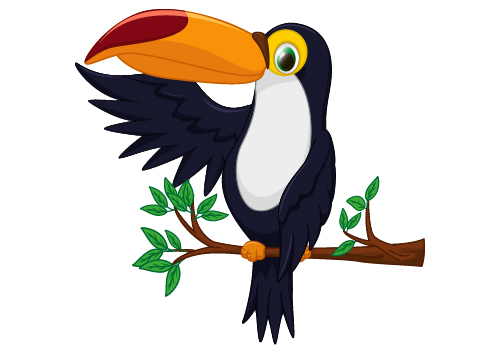 Dessin animé Toucan Oiseau vecteur 02 toucan oiseau Toucan Oiseau dessin animé   
