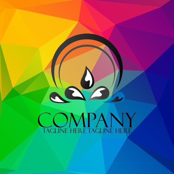 Logos créatifs de compagnie avec le vecteur coloré de fond de polygone 03 polygone logos Entreprise Créatif couleur   