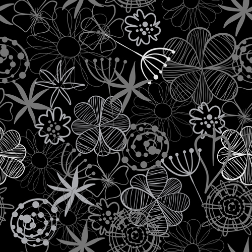 Doodle Blumen Handzeichnung Vektormuster 08 Zeichnung Muster hand doodle Blumen   