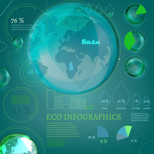Eco Infografie-Elemente Vektoren Grafik 04 Öko Infografik Grafik Elemente   