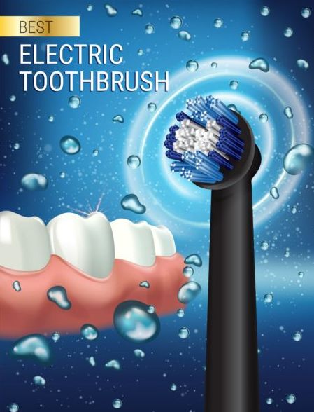 Elektrische Zahnbürste Werbevektorvorlage 04 Zahnbürste Werbung Elektro   