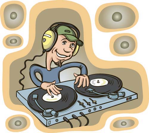 Lustige Musik DJ Vector Illustration 03 Musik Lustig illustration   