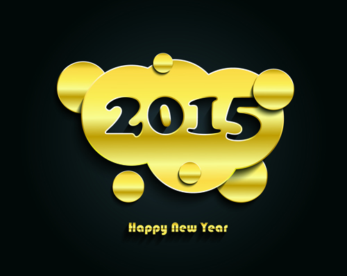Golden Creative 2015 nouvelle année vecteur matériel 01 nouvel an material golden creative 2015   