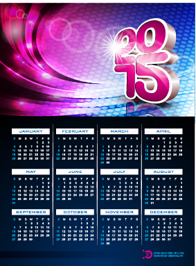 Grille calendrier 2015 avec vecteur abstrait de fond 04 grille calendrier Abstrait 2015   