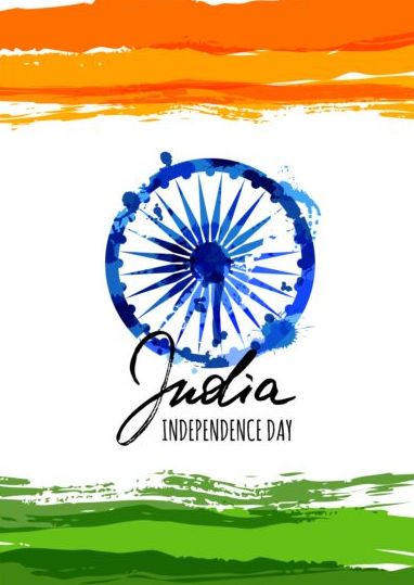 インド独立記念日水彩画背景ベクトル01 背景 独立 水彩 日 インド   