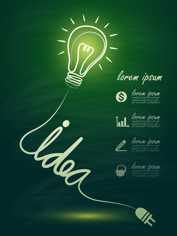 Lightbulb mit Ideen Infografik Vektorvorlage 09 Infografiken Ideen Glühbirne   