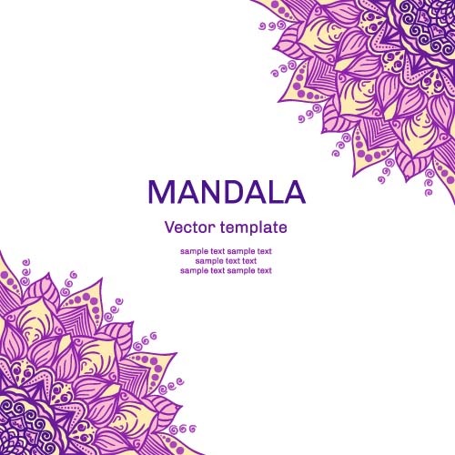 Mandala floral ornements modèle vecteur 04 ornements Mandala floral   