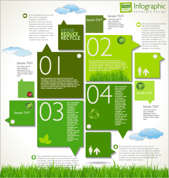 Infographies écologie moderne vecteur modèle vert 25 moderne modèle infographies infographie Écologie   