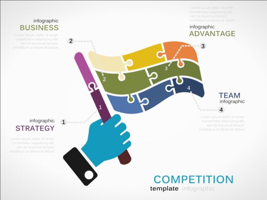 Rätsel mit Infografie-Schablonen 03 puzzle Infografik   