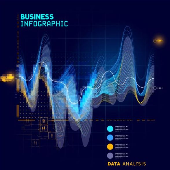 Technisches Element mit Business-Infografie-Schablon Vektor 05 Technisch Infografik element business   