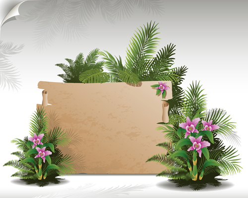 Plantes tropicales avec la conception de vecteur d’affichage 02 tropical plantes plante Panneau d’affichage   