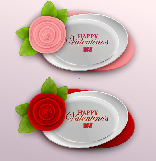 Valentin-Banner mit niedlichem Blumenvektor Zäute Ventile Blume banner   