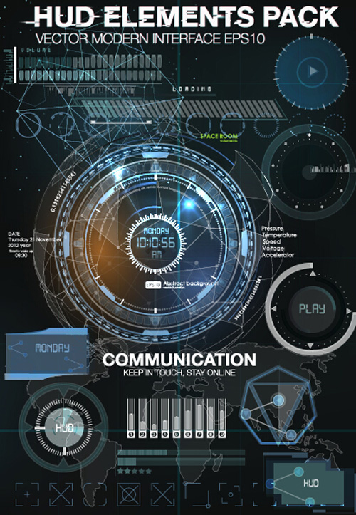 Vector moderne Infografiken HUD-Elemente Vektor 04 moderne Infografik hud Elemente   