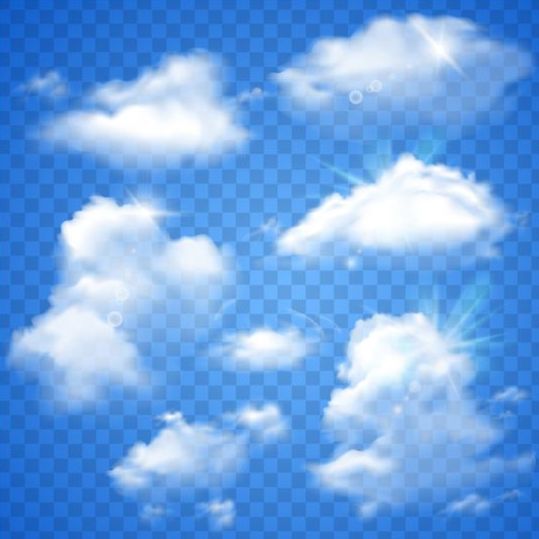 白い雲イラストベクトルセット01 雲 白い雲   