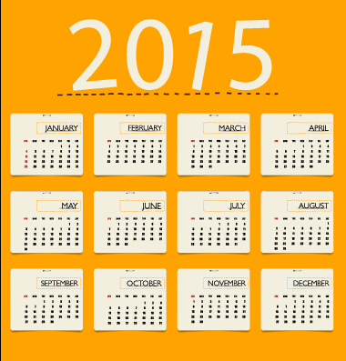 Style de yellowness calendrier 2015 vecteur 01 Yellowness calendrier 2015   