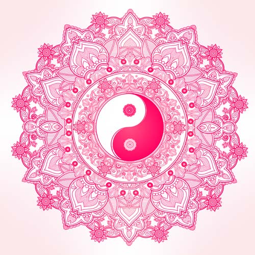 Yin et Yang avec Mandala patterns Vector 04 Yin Yang patterns Mandala   
