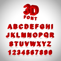 3D 赤文字と数字ベクトル 赤 文字 数字   