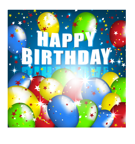 Luftballons mit Konfetti glückliche Geburtstagskarten Vektor 02 Konfetti happy birthday Geburtstagskarten Geburtstag   