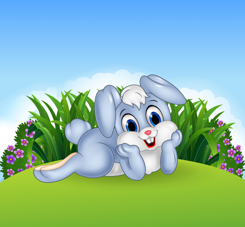 Cartoon Easter Rabbit mignon vecteur matériel 05 Pâques mignon Lapin cartoon   