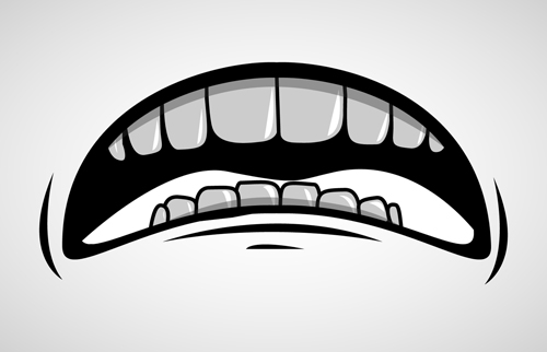 漫画の口と歯のベクトルセット07 漫画 歯 口   