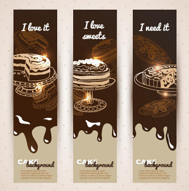 Schokolade mit Cupcake Banner Hintergrundvektor 07 Schokolade Hintergrundvektor Hintergrund cupcake banner   
