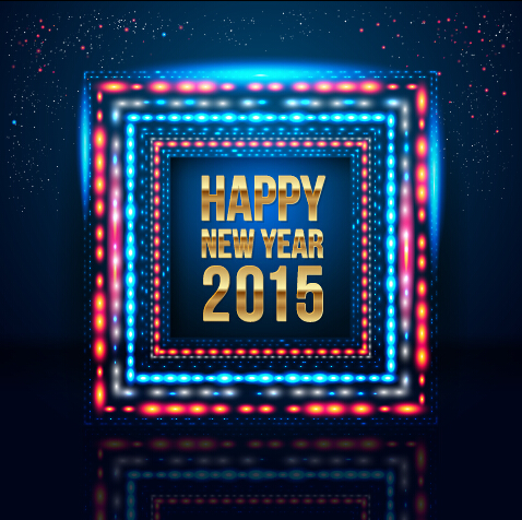 2015の新しい年ベクトル背景を持つ色付きの光 新年 光 カラー 2015   